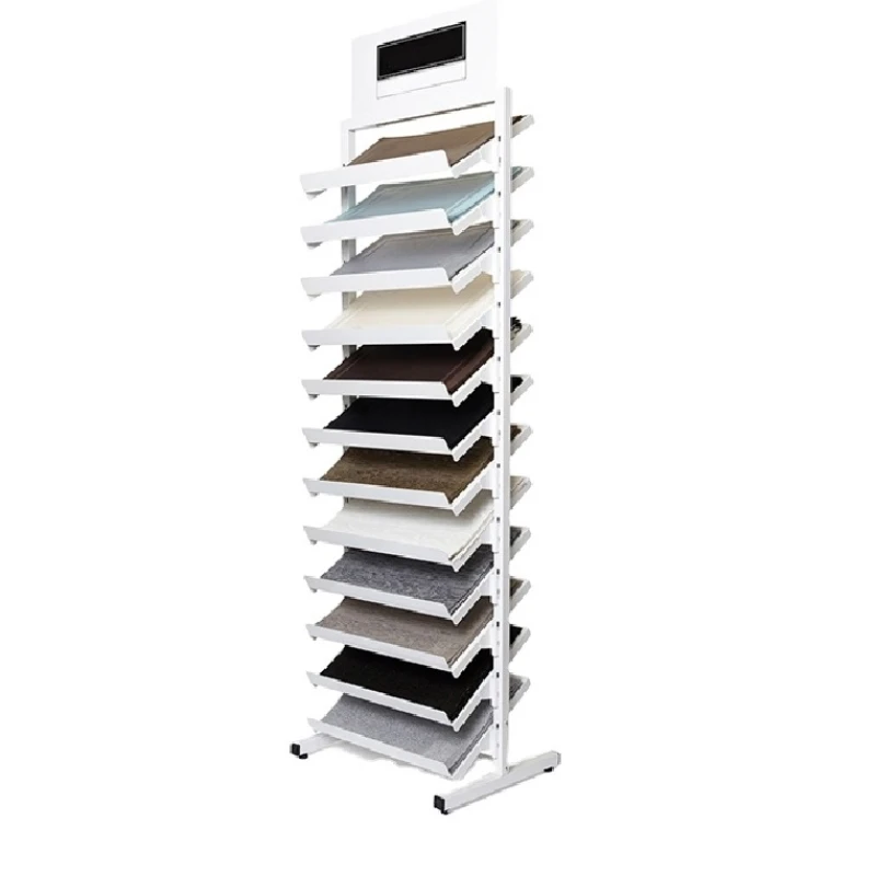 Carpet Display Stands Metal Carpet Rug Display Rack Stand Floor Standing Placemat  Display Rack 12 Tier  for Retail Shops