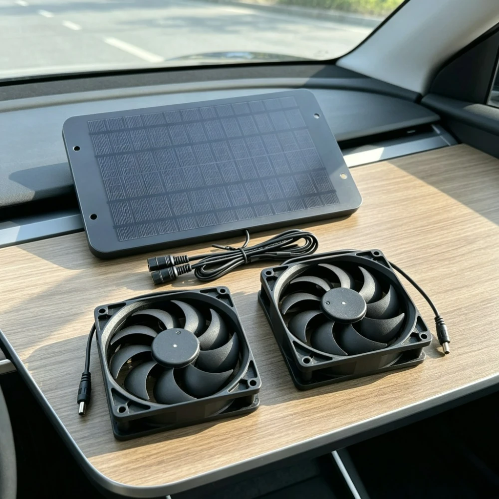 Eco Friendly Solar Drive Twin Fan Ventilation Equipment Waterproof Outdoor Exhaust Cool System Fit For Breeding House Greenhouse