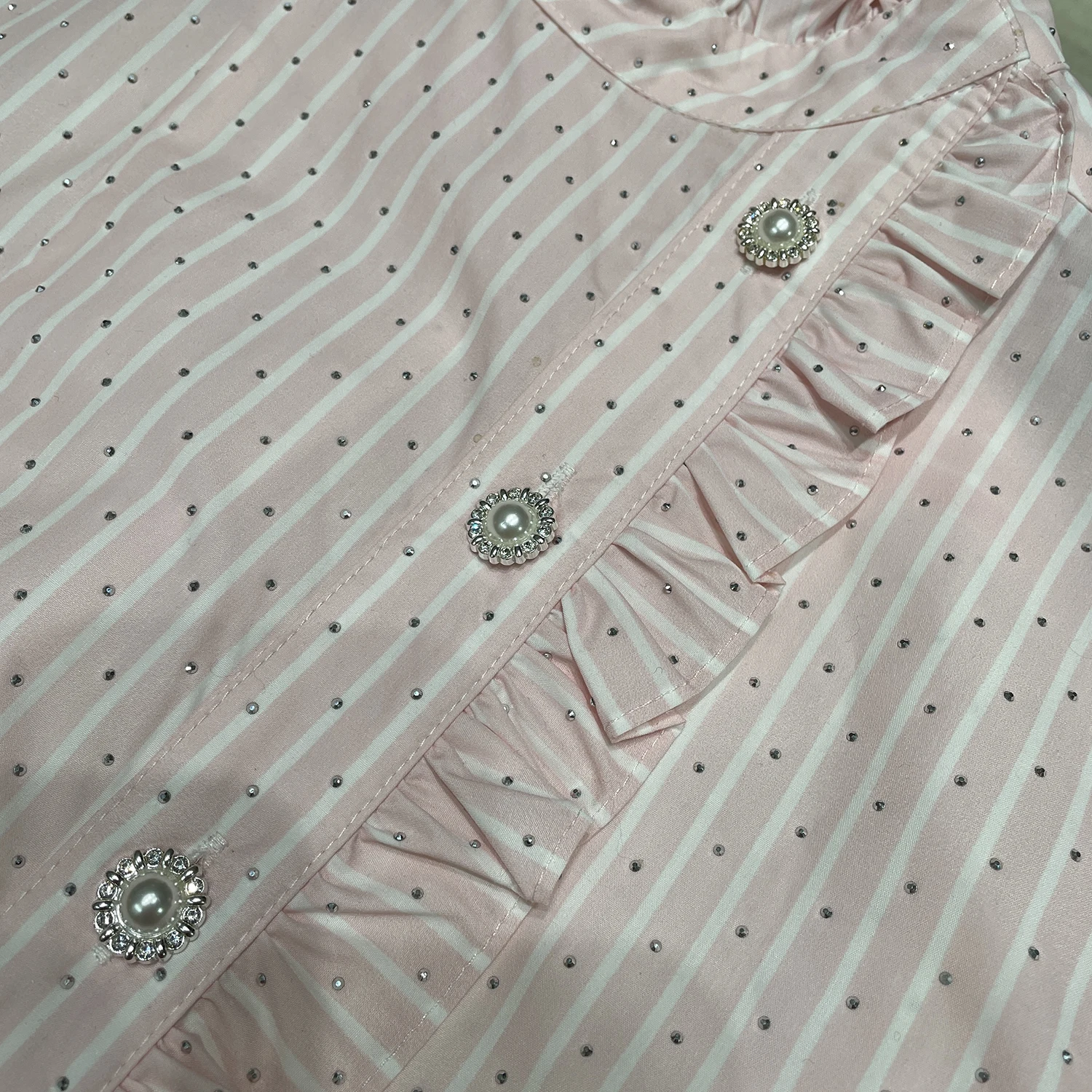 

High-End Women's Casual Striped Long Sve Pink irt Simple Versatile Autumn New Sle Ci Walk Open Cardigan Faion Top