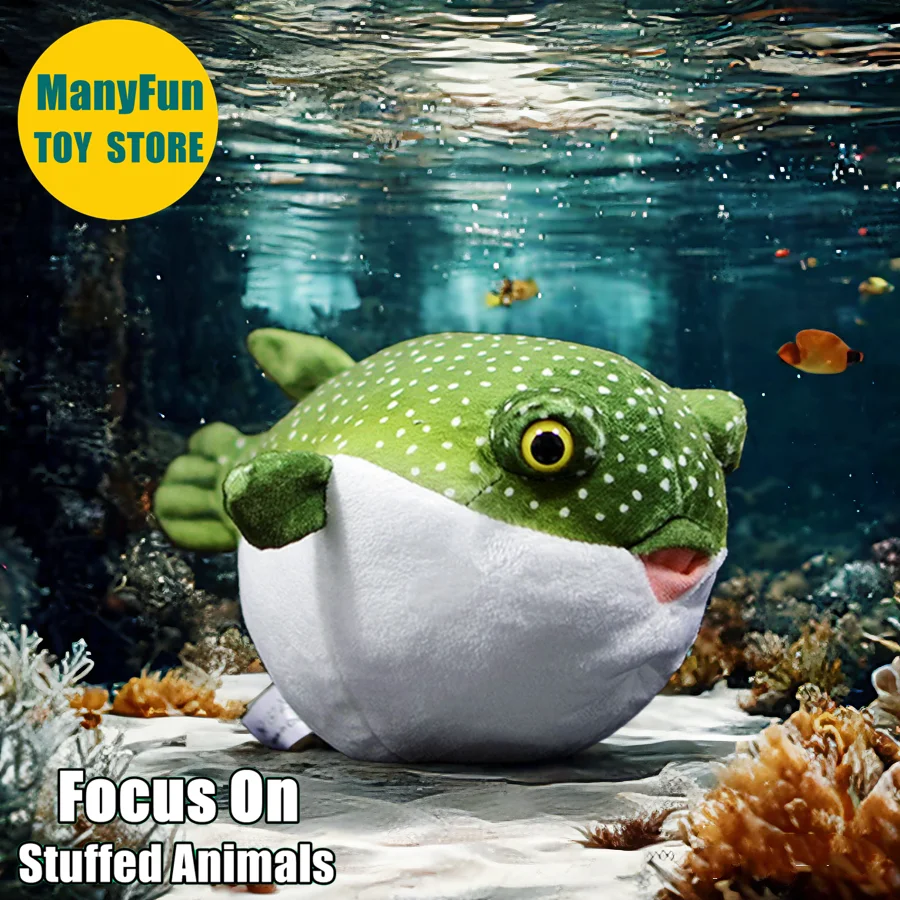 

Pufferfish Plush Toy, Realistic Blowfish & Balloonfish Stuffed Animal, Lifelike Fugu Cowfish Plushie, Boxfish Doll for Collector