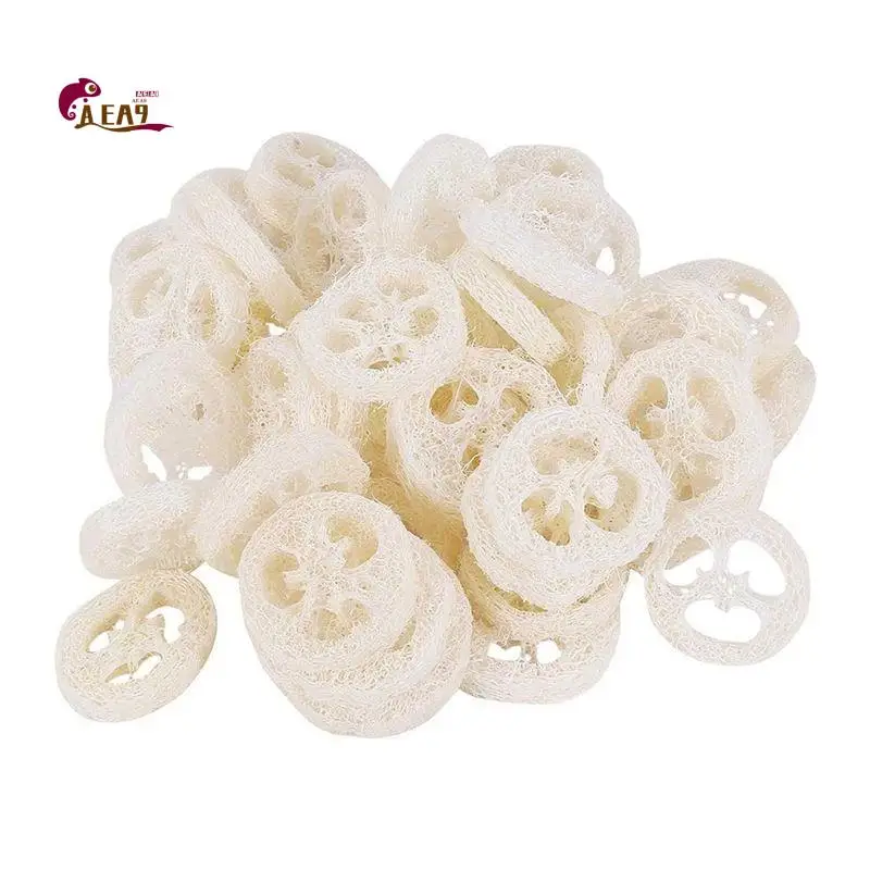 AEA9-4-6Cm Wide 100Pcs/Lot Natural Loofah Slice Sponge Scrubber DIY Customize Soap Tools, Cleaner, Facial Soap Holder