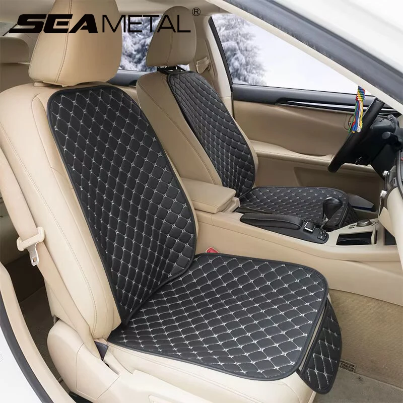 SEAMETAL 1 Stück Premium-Autositzbezug PU-Autositzkissen mit Rückenlehnenbezug, kratzfest, universell für SUV-Limousine, Pick-Up-Truck