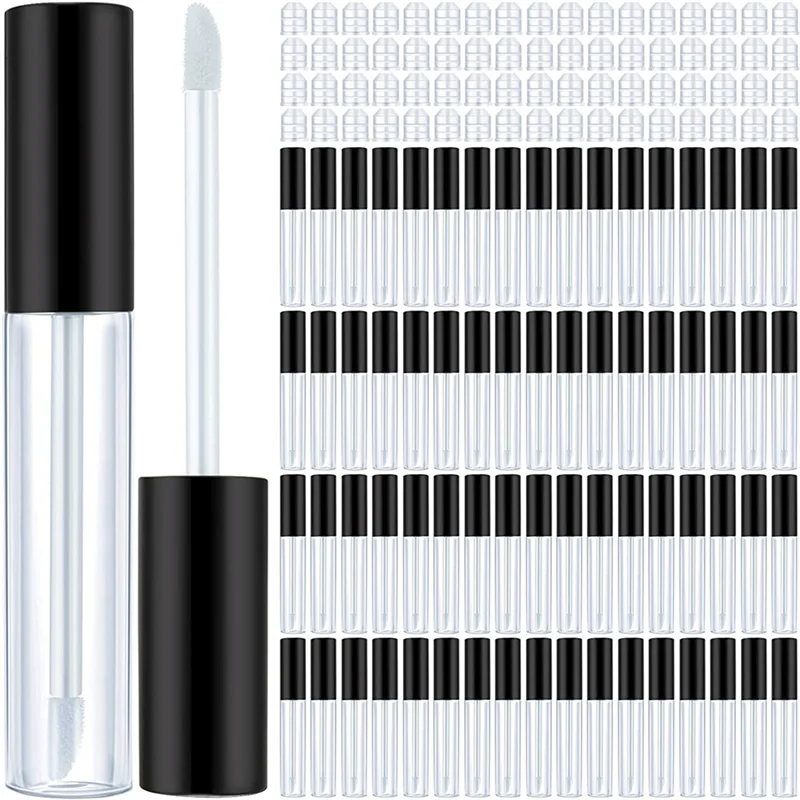 100 ชิ้น 10 Ml ลิปกลอส Clear Mini Refillable Lip Balm Gloss คอนเทนเนอร์ขวดพลาสติก Lip Gloss คอนเทนเนอร์