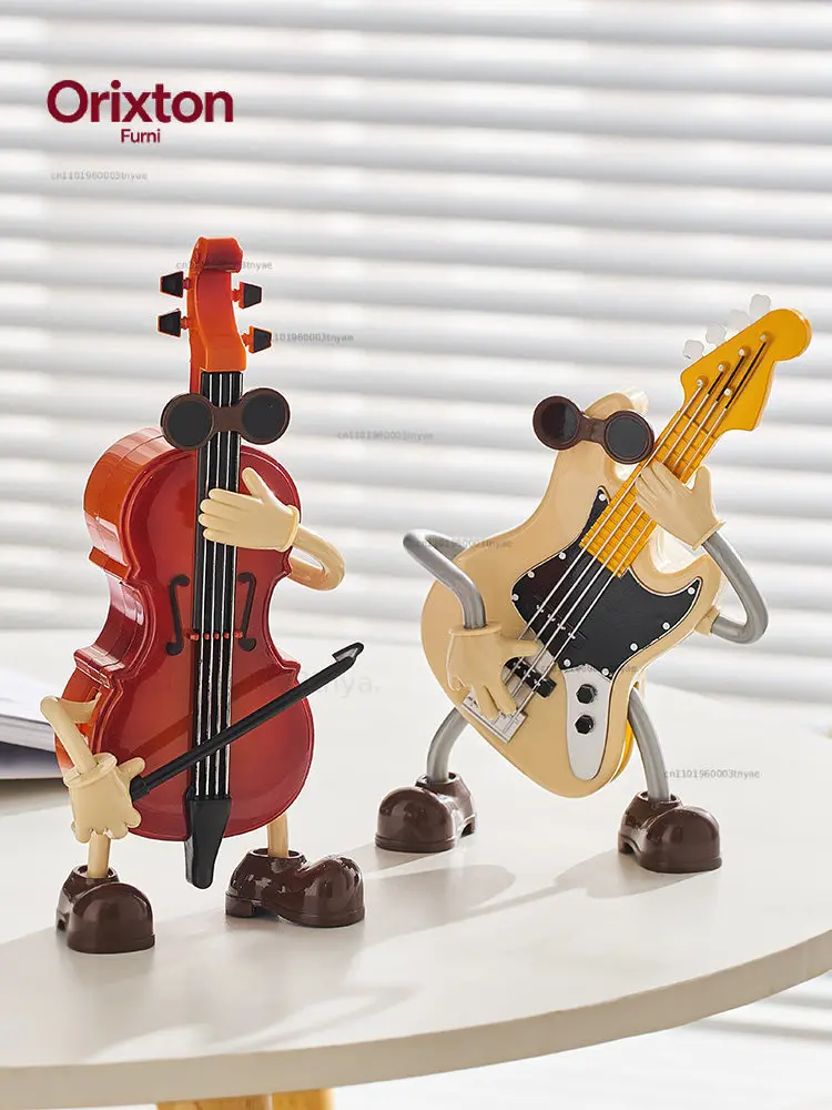 Medieval creative violin guitar music box ornament, high-end niche music box decoration, birthday gift