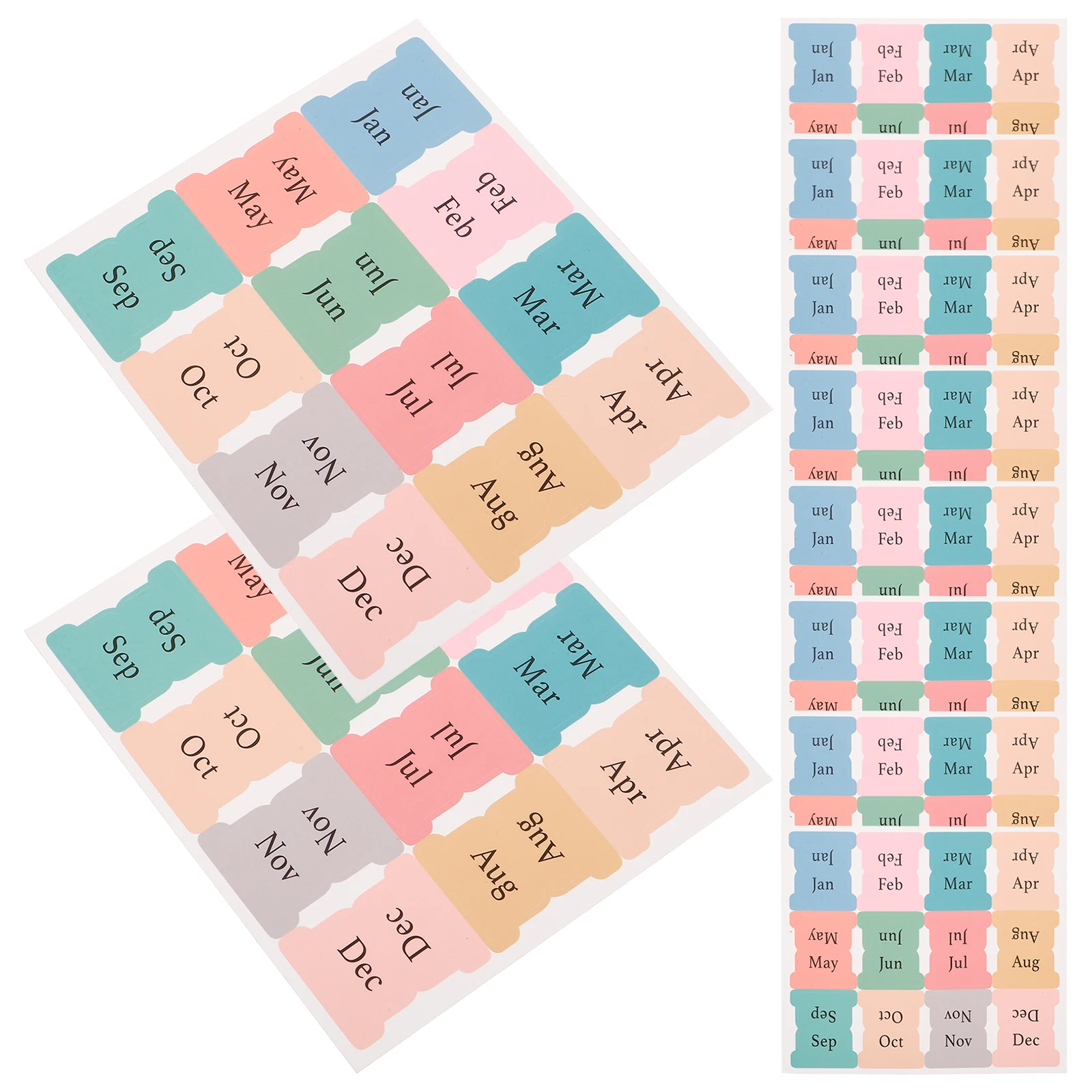 

10pcs Colorful Labels Month Tabs Planner Page Markers Binder Index Sticky Bookmarks Self-Adhesive Sticky Tabs Reading Page Tags