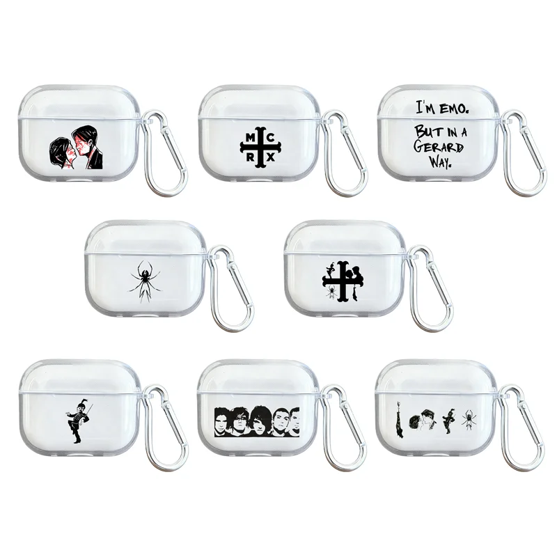 Band my chemical romance TPU Earphone Cover Transparent Soft Earphone Protector Case for Airpods Pro 3 2 1 4 Friends Fans Gift