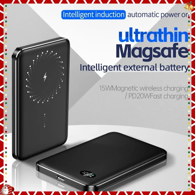 

New 20W Back Backup Battery Macsafe Powerbank Magnetic Power Banks Wireless Phone Charger For iPhone 15 14 13 12Pro Samsung