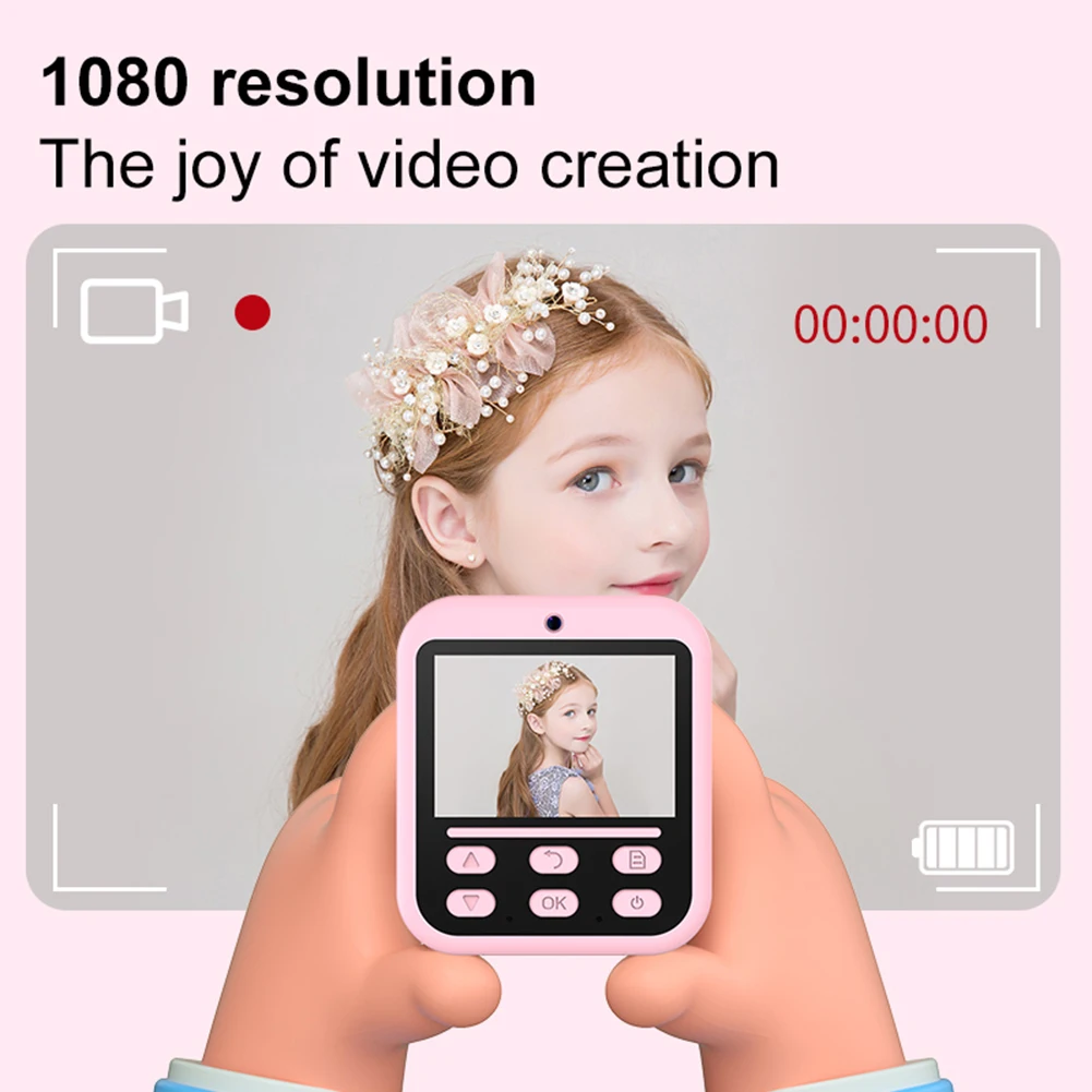 Instant Print Camera HD Digital Camera 2.4 Inch Video Digital Camera USB Rechargeable Portable Digital Camera for Photography