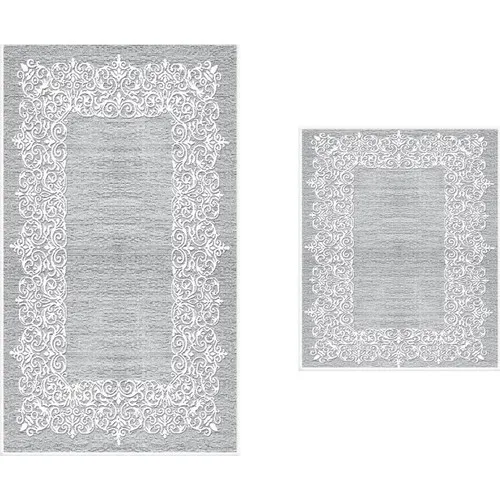 Land Of dowry Sultana 2'li Bath Mat Pad Gray