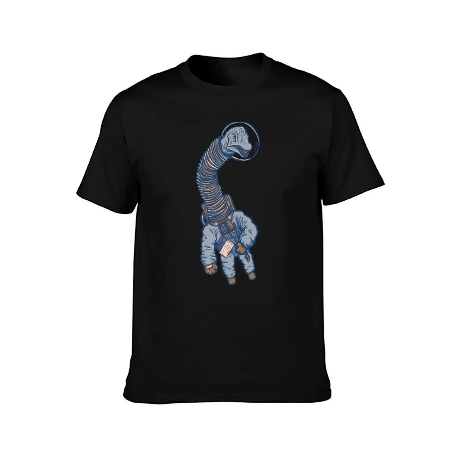 Astro Brachiosaurus T-Shirt, Summer Casual Cotton Tee, Oversized Streetwear Tops, Vintage Graphic Print, Loose Fit Short Sleeve