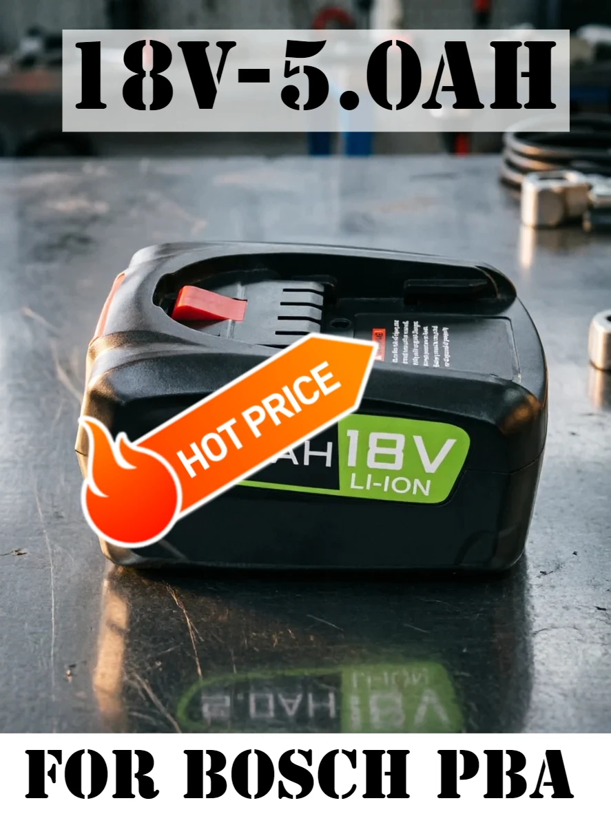 

18V 5.0Ah Li-ion Battery for Bosch PBA PSB PSR Tools – Ranked First in Sales Revenue, Compatible with AL1880CV AL18815CV