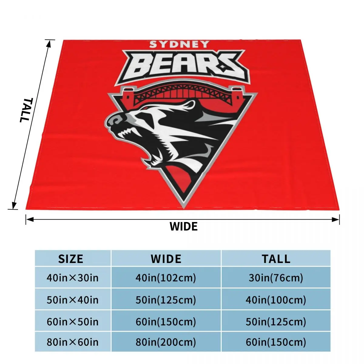 Sydney Bears Throw Blanket Travel Blanket Vintage Blanket