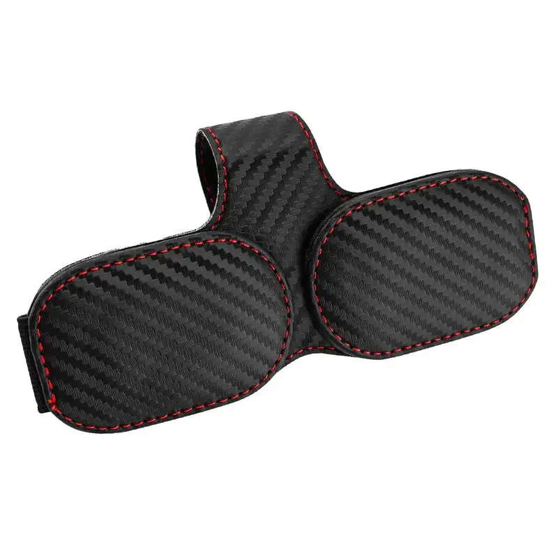 

Visor Sunglasses Holder Clip Sunglass Holder For Auto Visor Double Buckle Design Safety Protection Organizer PU Leather With