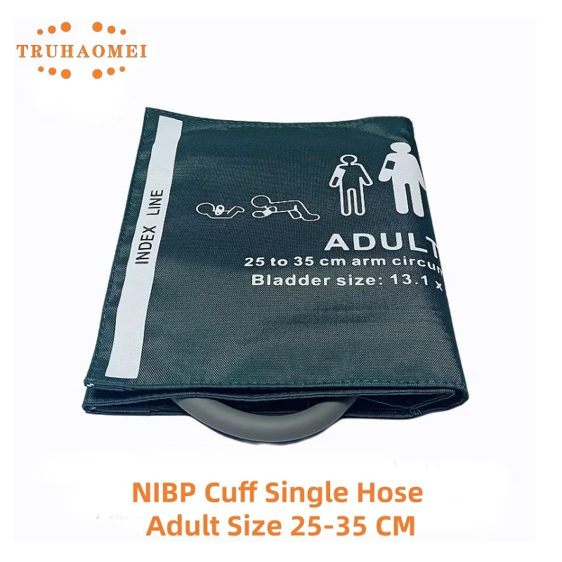 Reusable Adult Use 25-35 CM NIBP Cuff Medical Grade Single Hose For Adult Size Patient Pressure Monitor Normal Type Green CM1203