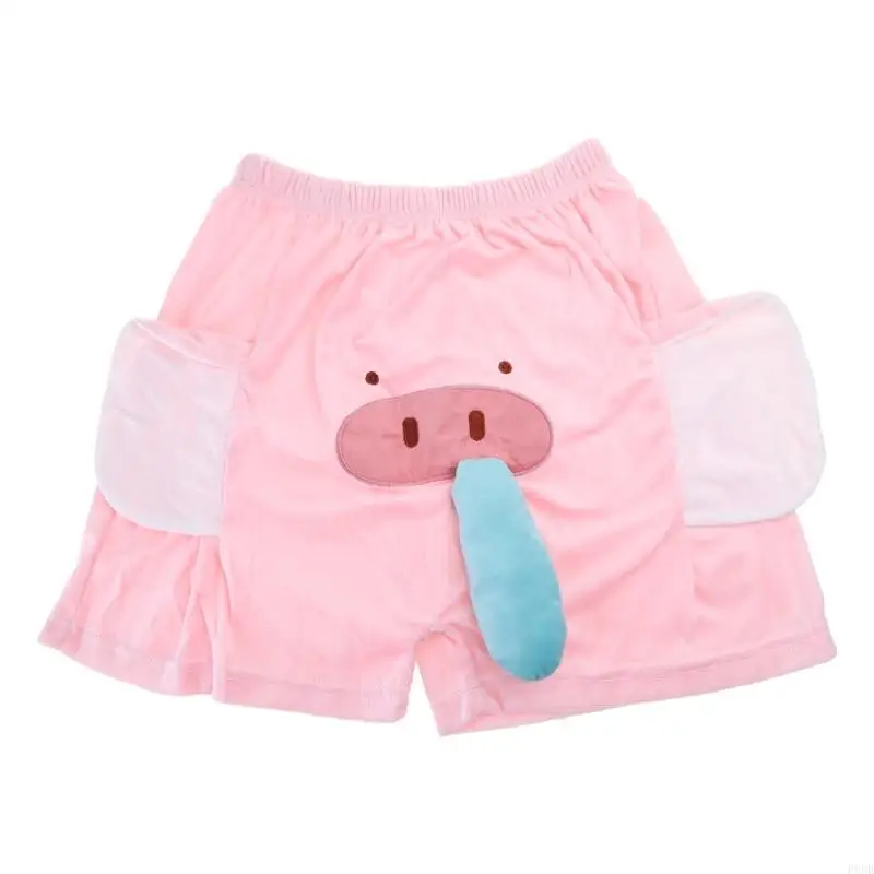 P8DB Men Piglet Shorts Women Pig Shorts Summer Elastic Waist Pajamas Shorts Funny Casual Shorts Cartoon Pig Shorts