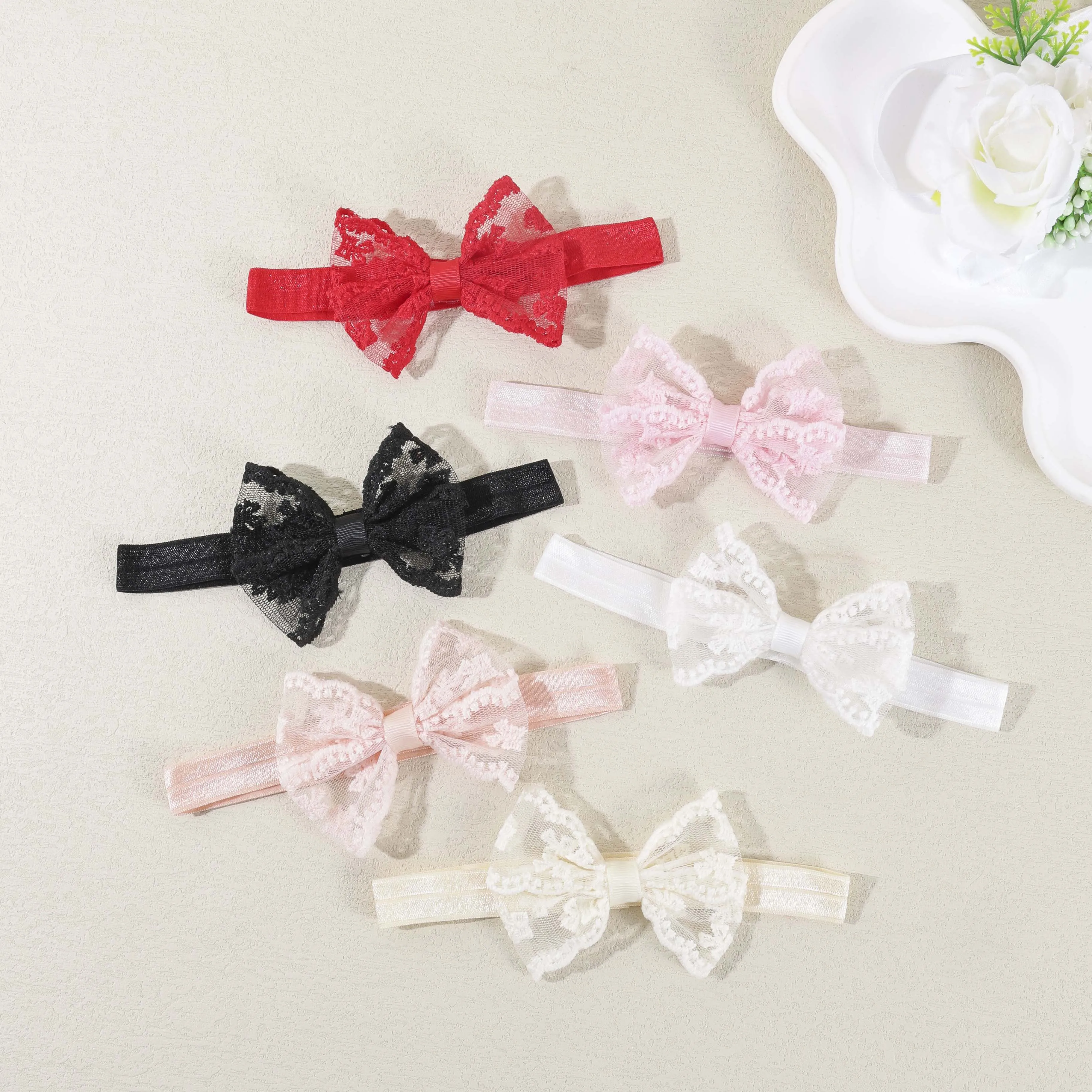 

Детские повязки на голову с кружевом принцессы и бантом, эластичные ленты для волос для девочек, головные уборы для новорожденных, аксессуары для волос, реквизит для детской фотографии