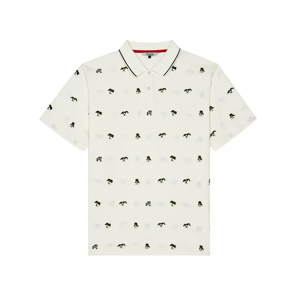 2026 malbon Men's Golf Polo Shirt Korean Fashion Summer Short Sleeve Casual Sports T-Shirt Comfortable Outdoor Golf Apparel