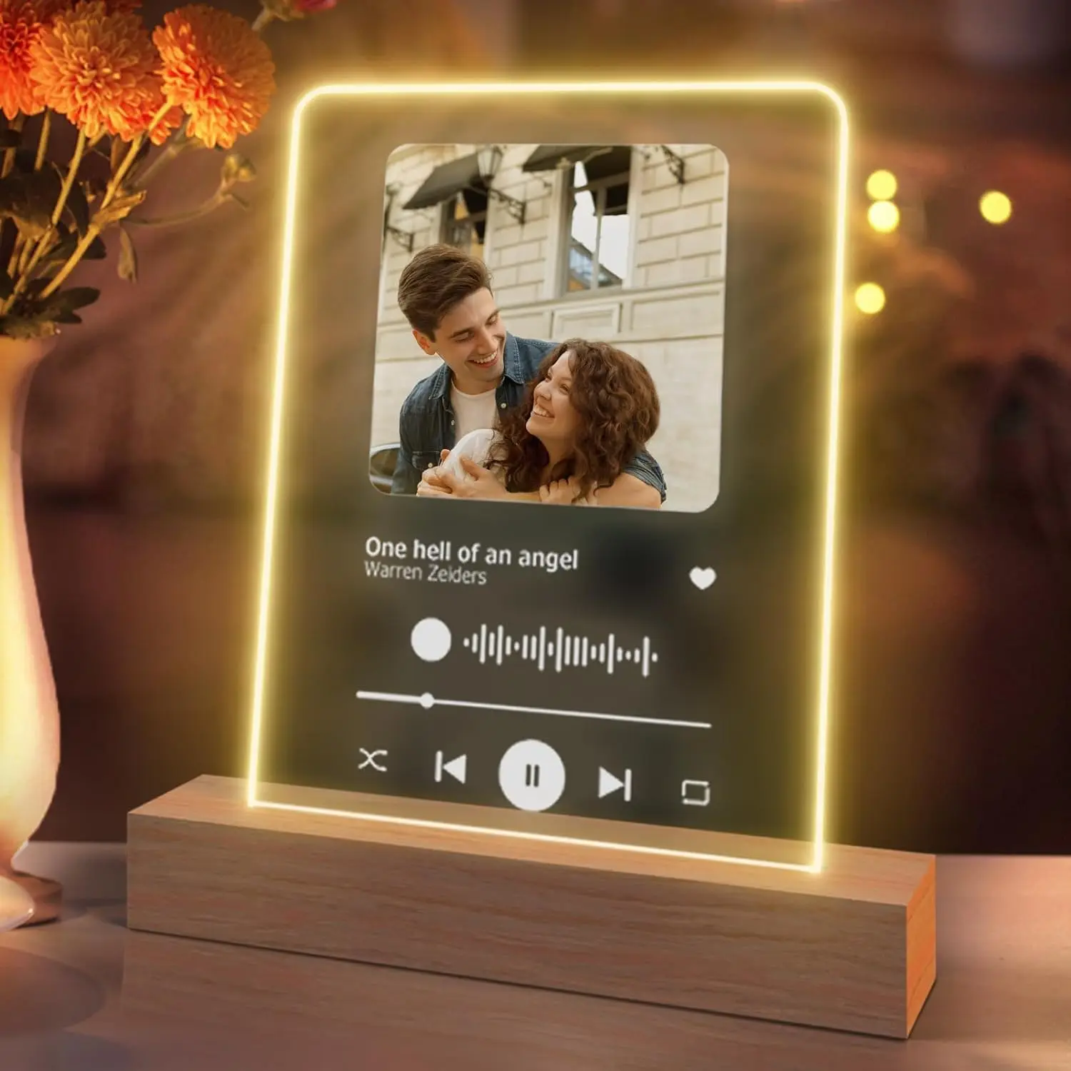 Plaque acrylique personnalisée, Plaque musicale Spotify avec textes, cadres de veilleuse LED, cadeau de jour, décoration de cadeau pour Couple