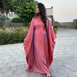 Batwing Sleeve Women Dress Ankle-length Spring/Summer Party Muslim Dress Women Dubai Abaya Kaftan Casual Abayas Ramadan Morocco