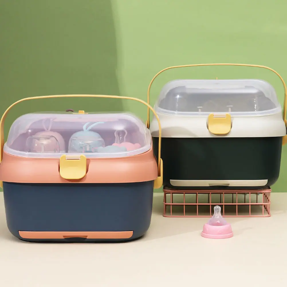 

1Pcs Baby Bottle Storage Box Multi-Functional Drying Holder for Milk Bottles Pacifiers Feeding Supplies Organizer Draining Rack