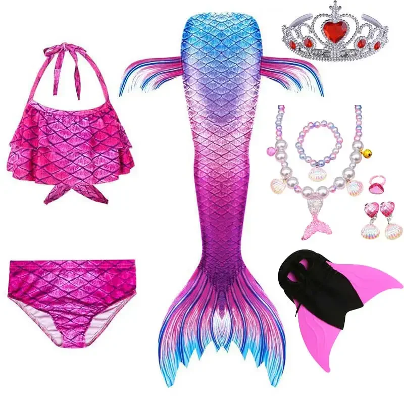 Vestido de princesa con cola de sirena para niñas, traje de Cosplay de sirena con aleta, regalo de cumpleaños, recién llegado