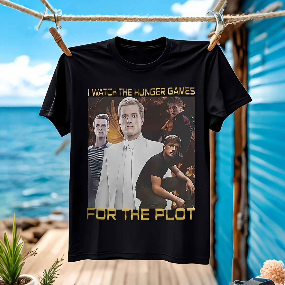 

Мужская футболка Peeta Mellark The Hunger Games, 100% хлопок, повседневная, дышащая, удобная, для занятий спортом, доступна в различных размерах