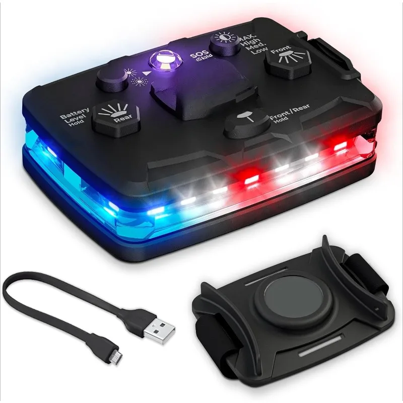 

Elite Series Safety Light, Infrared-Hybrid (Red/Blue/White Front & Red/Blue Rear) - Rechargeable, Magnetic, Hands