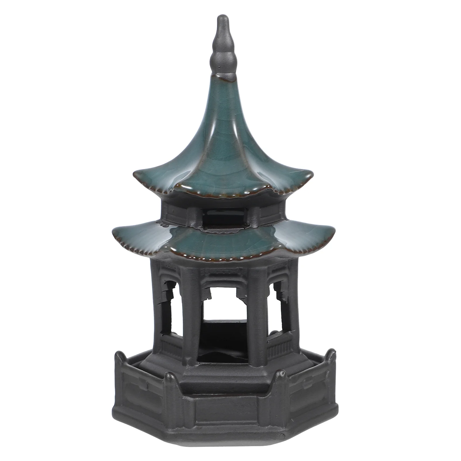 

Miniature Six-Sided Pavilion Ceramic Incense Burner Cone Holder Desktop Censer Aromatherapy Furnace Home Office Decor