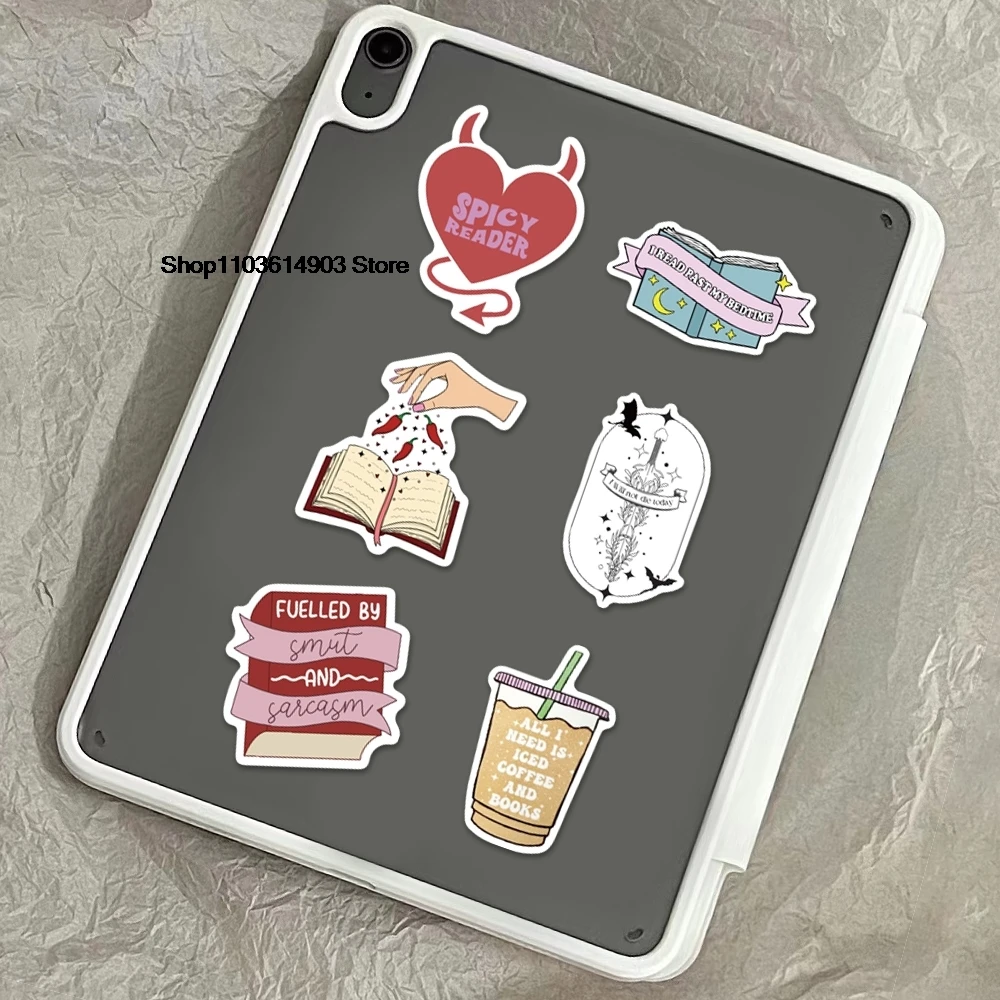 52PCS Bookish Smutty Reading Stickers Creative Decoration Mobile Phone Laptop Computer water bottle Skateboard Sticker