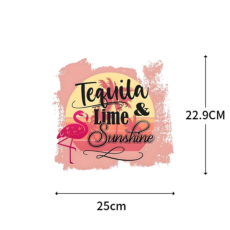 25CM Summer Palm Tree Iron-On Transfers For Clothing Heat Transfer Diy Hoodies Clothes Stickers Stickers On The Fabric Man Woman
