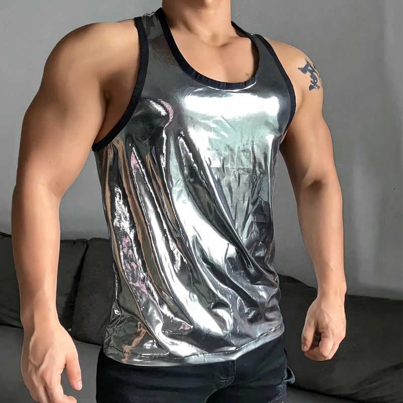 Muscular Man Gogo Dancer Costume Men Laser Vest Sexy Pole Dance Top Bar Nightclub Ds DJ Rave Outfit Stage Solo Wear XS7225 image 6
