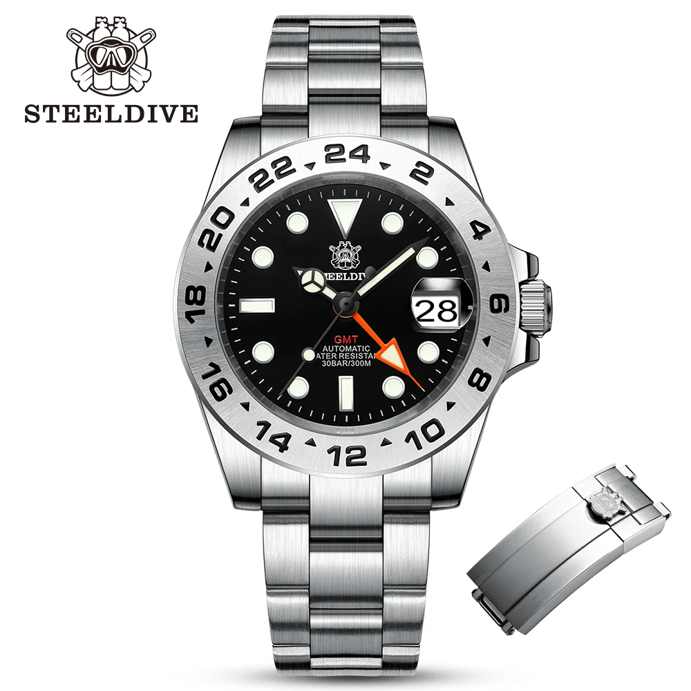 STEELDIVE SD1992 NEW Color Luxury GMT 30Bar Waterproof Four Pointers NH34 Movement Swiss Super Luminous Mechanical Dive Watch