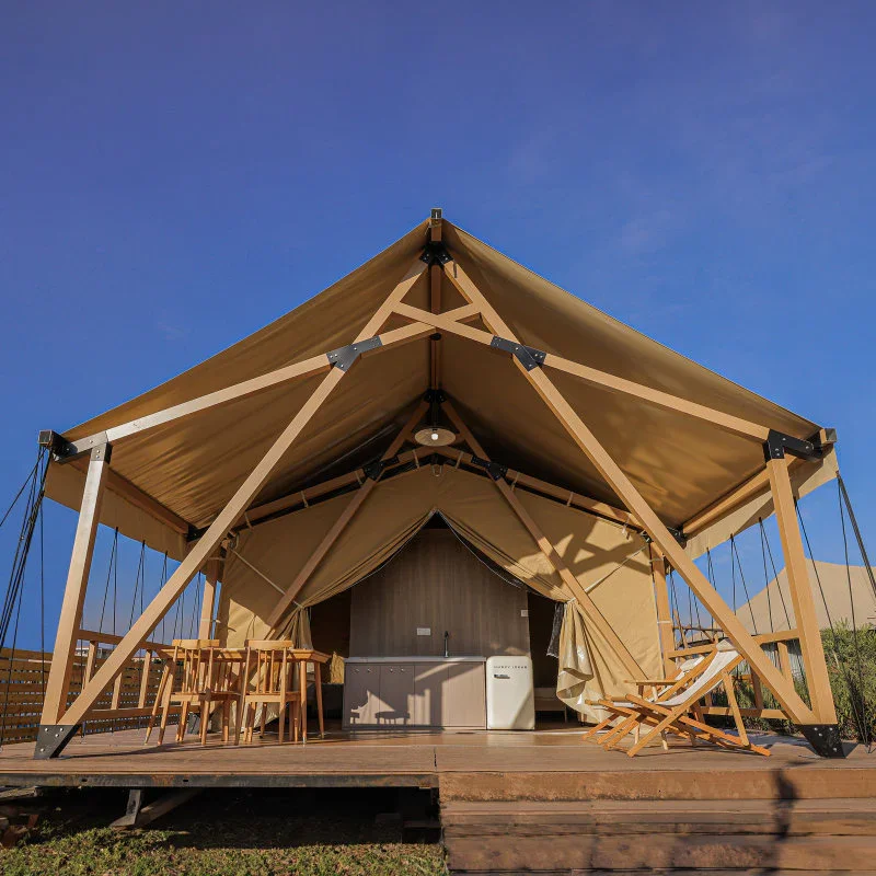 European Luxury Nomad Glamping Tent, High-End Lightweight Canvas Camping Shelter for Homestay Campsite Resort