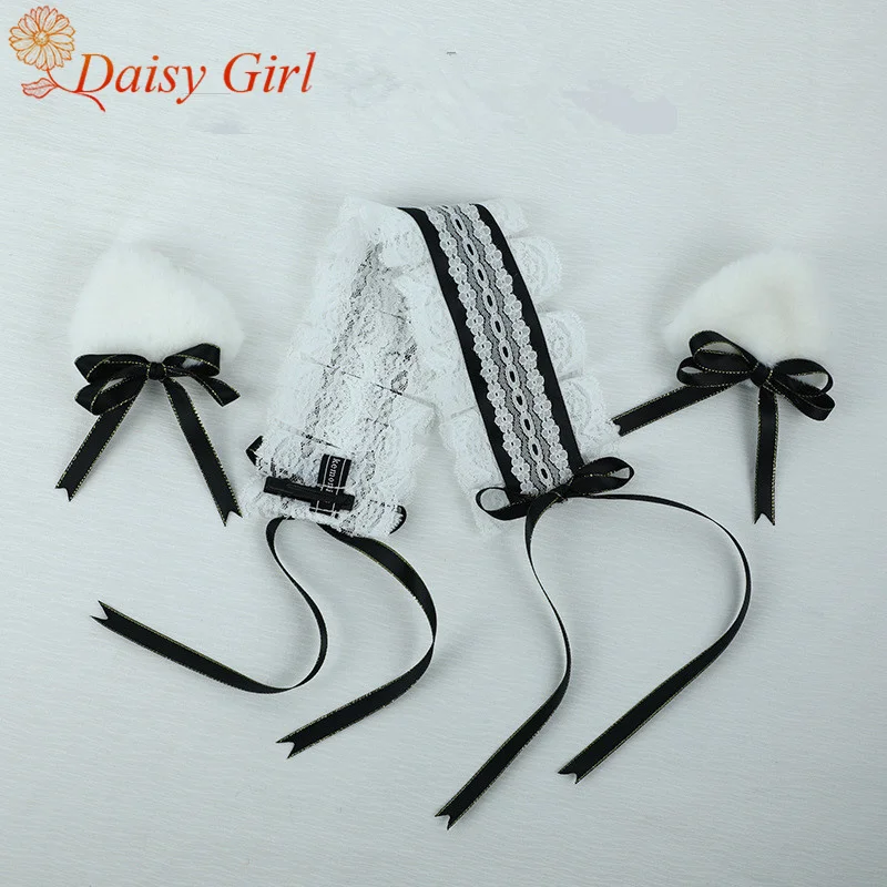 New Lolita Headwear Cute Plush Astrology Cat BB clip Comic Convention Cosplay Fashion Dual-Purpose Bow Accessories Hair Bands