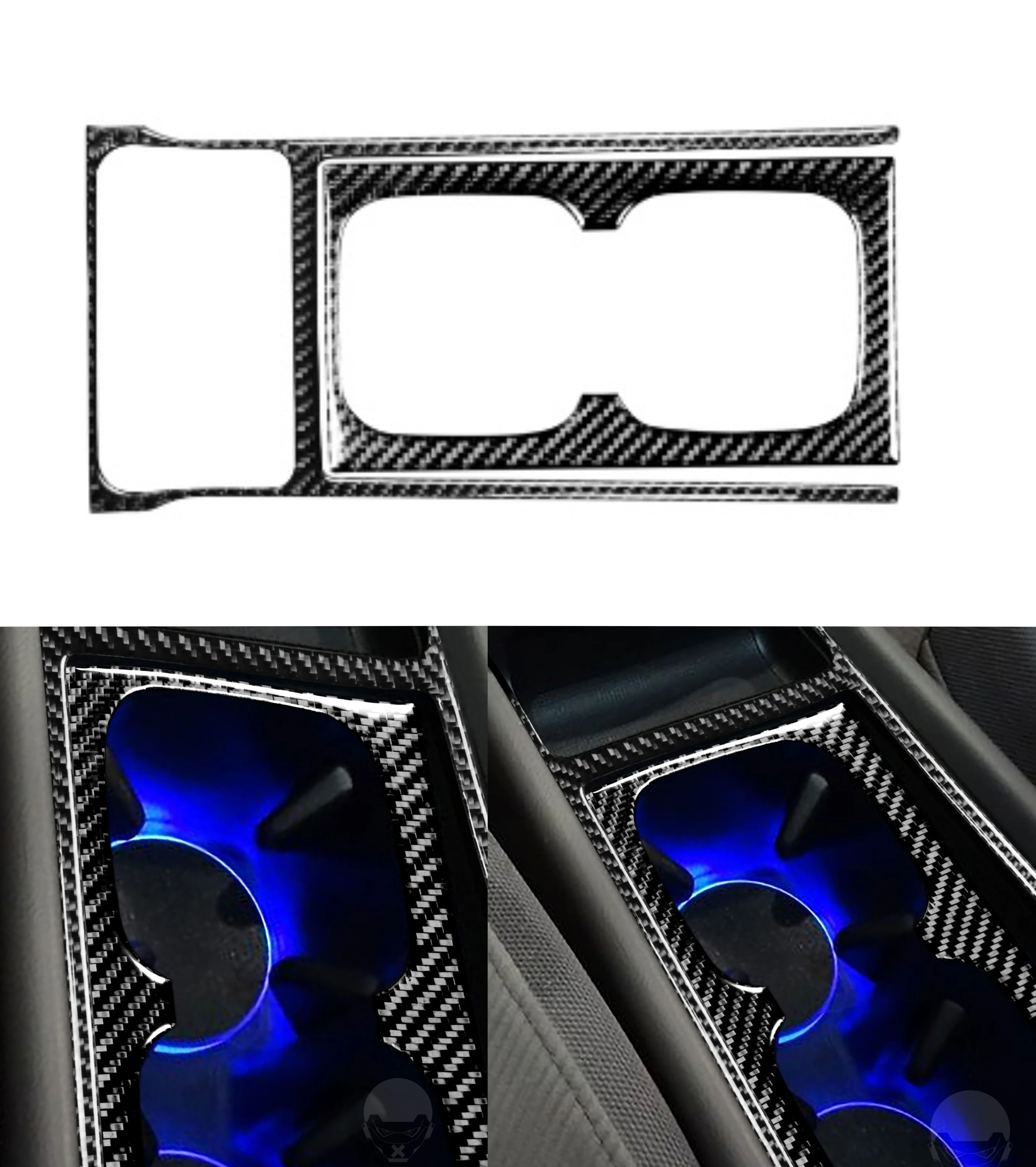 For Honda Civic 8 8th Gen  Center Armrest Cupholder Panel Frame Trim Carbon Fiber Stickers Interior 2006 2007 2008 2009 2010 201