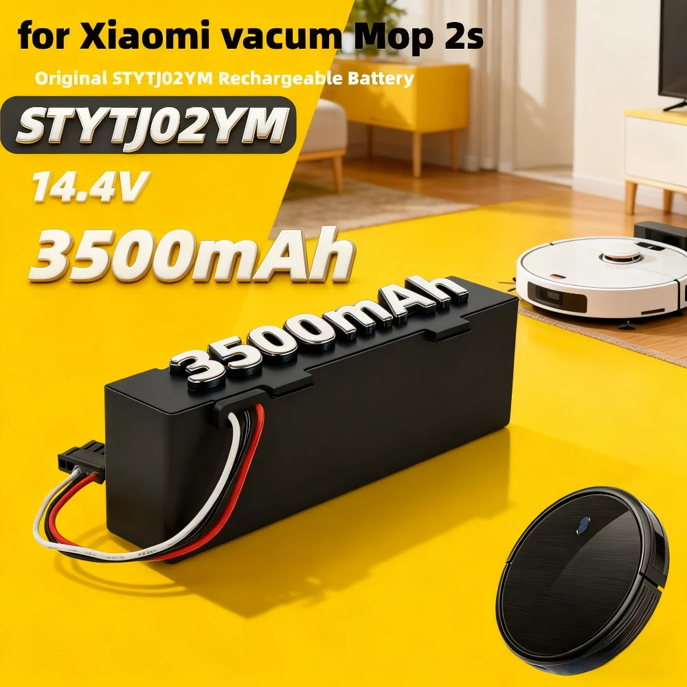 

14.4V 3500 mAh lithium ion battery for Xiaomi Mop 2S/Mop Pro/Mop P robot vacuum cleaner replacement battery compatible STYTJ02YM