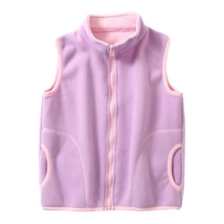 3-10 Years Winter Warm Teenager Outwear Waistcoats Sleeveless Jackets Children's Vest For Boy Girl Polar Fleece Baby Kid Vest