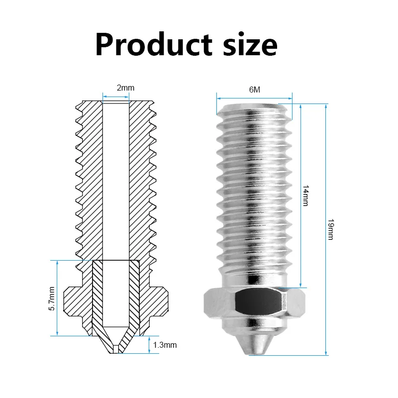 Bimetal Nozzle for QIDI Q1-Pro/X-Max 3/X-Plus 3/X-Smart 3  Plated Copper Hardened Steel Nozzle