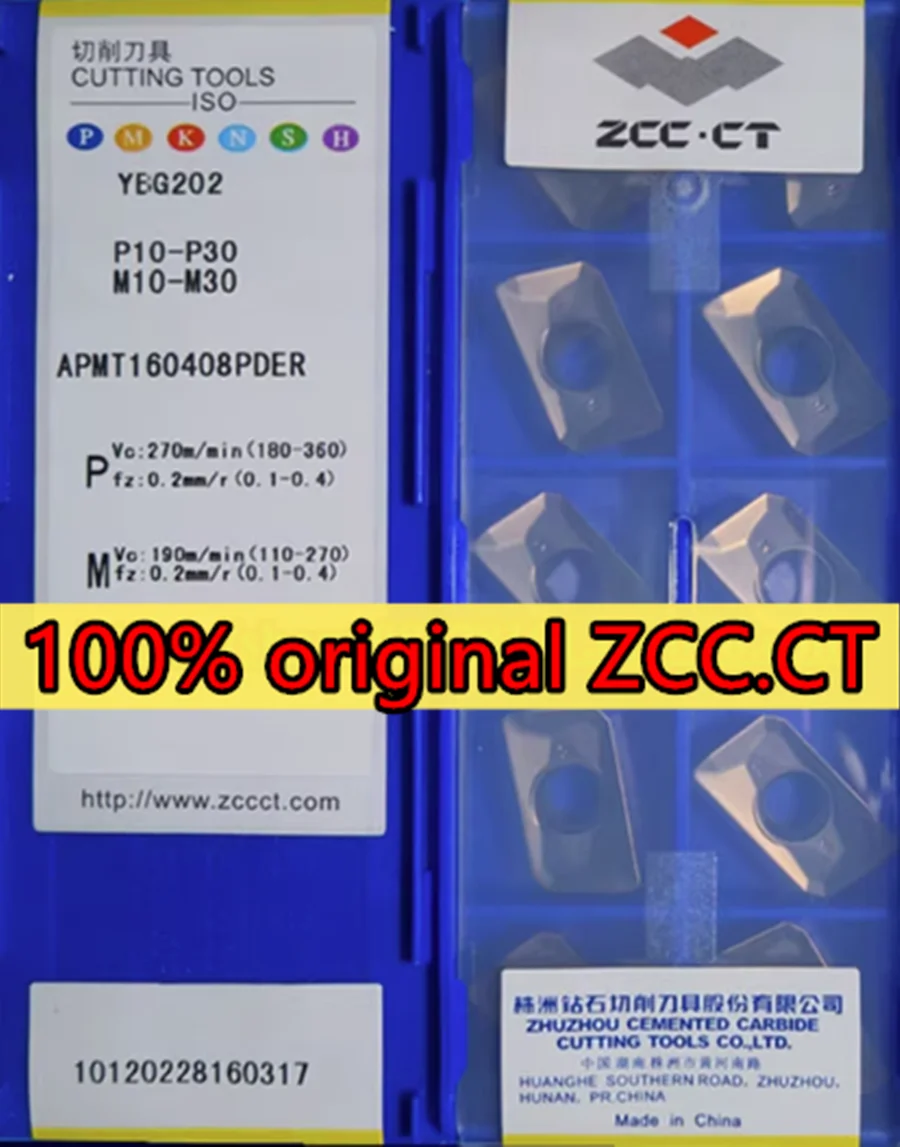 APMT1135PDR APMT160408PDER YBG202 YBG302 YBG205 100% original ZCC.CT Carbide insert Processing: stainless steel and steel