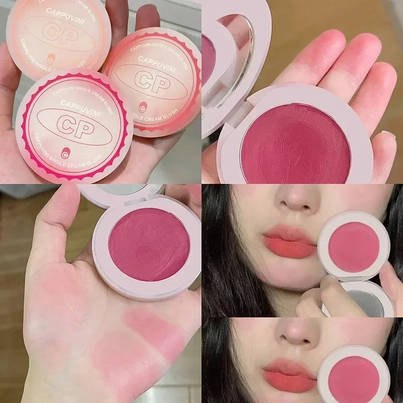 Matte Monochrome Blush Gentle Peach Pink Brighten Complexion Waterproof Blusher Face Mineral Pigment Powder Cosmetics Tools