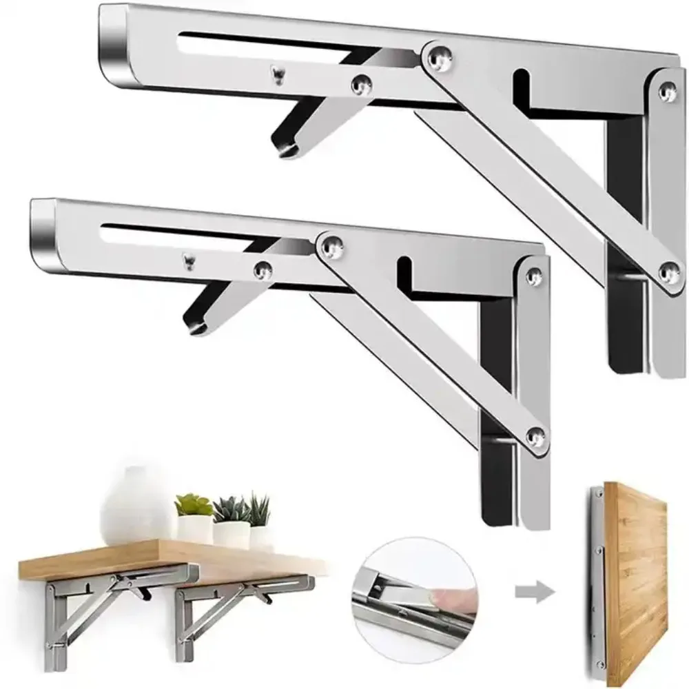 90 Degree Wall Mounting Corner Stainless Steel Angle Triangle Adjustable Table Support Folding Shelf Brackets