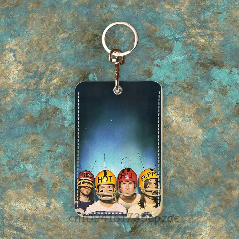 R-레드 H-핫 C-칠리 P-페퍼스 프리미엄 PU 가죽 카드 홀더 카드 케이스 금속 카라비너 포함, 일상 사용을 위한 맞춤형 디자인