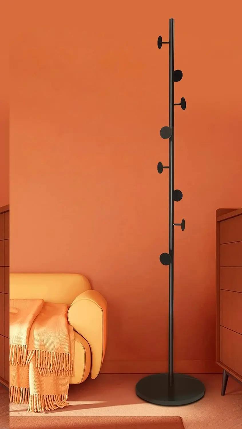 Coat Tree Freestanding, Metal Coat Rack Tree, Free Standing Hanger for Hats Purses Umbrellas, Coat Stands with Stable Base