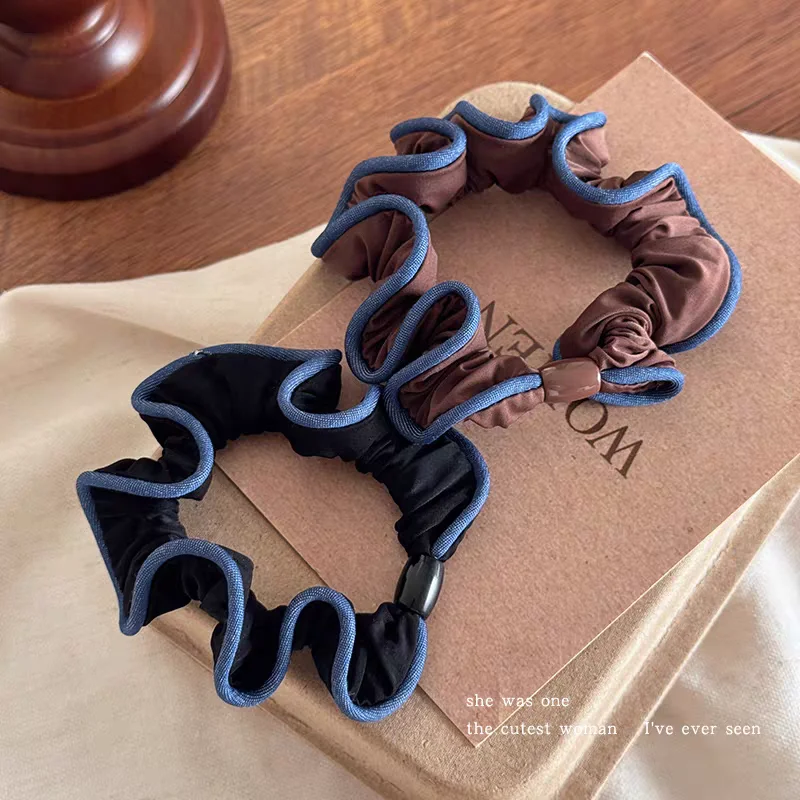 

2PC Good Retro Solid High Elasticity Hair Ties Rope for Women Girls Ponytail Holder Korean Hair Accessories