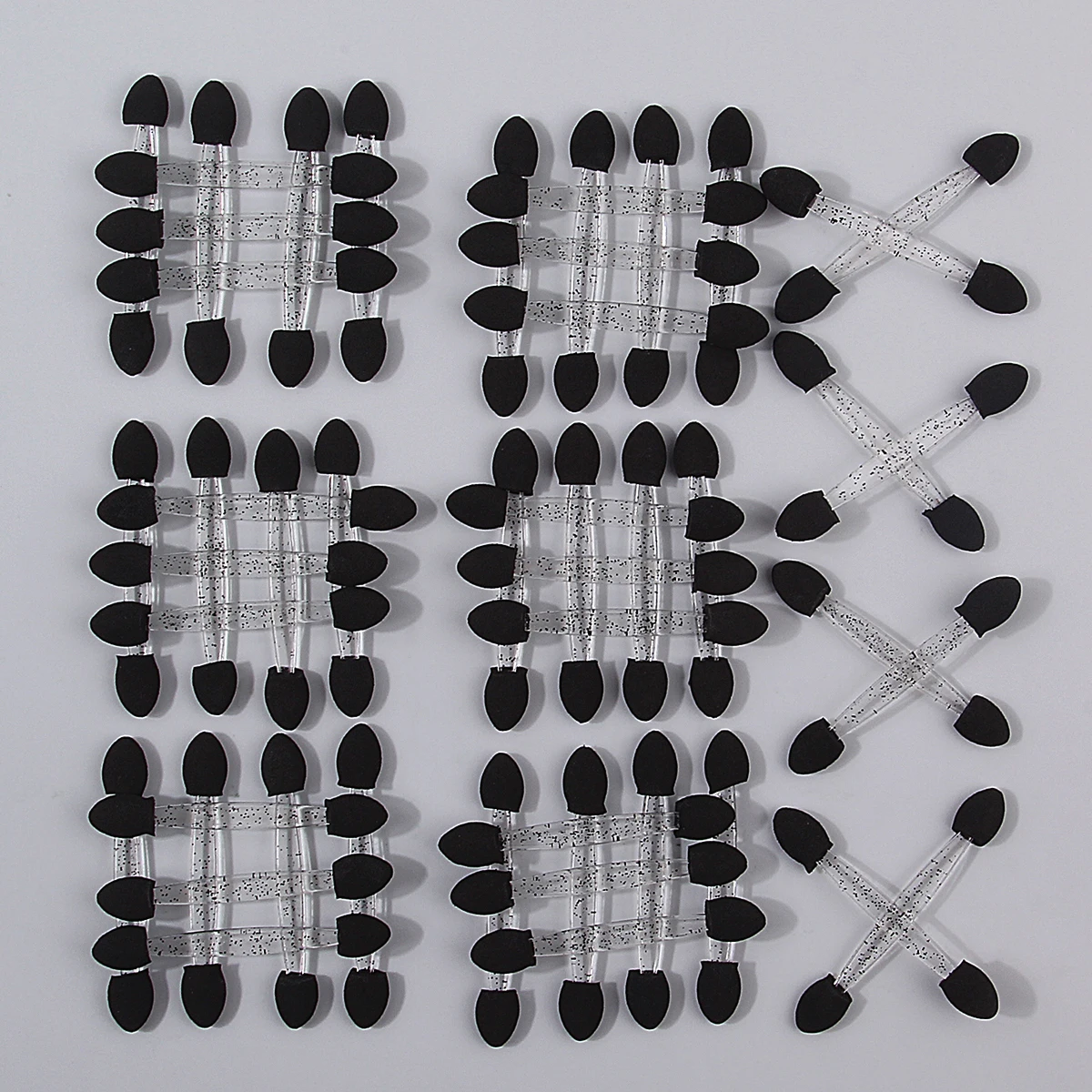 50PCS compact and portable double-headed soft sponge eyeshadow applicator, multi-functional beginner's makeup tool