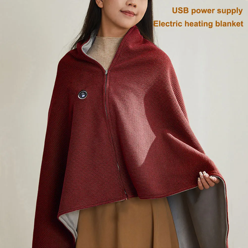 

Wearable Heating Electric Blanket Shawl 3 Heating Levels USB Heated Blanket Shawl Portable Body Warmer Blanket for Home Office