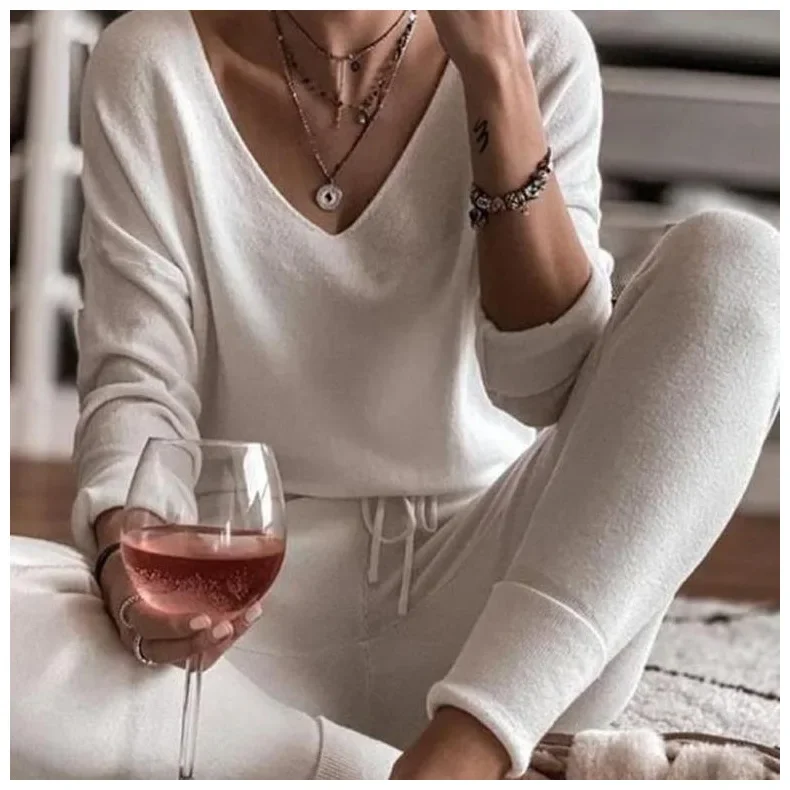 Women Two Piece Sets Tracksuit Hooded Long Sleeve Homewear Suit Autumn Winter Sport Pants Set Pajama Set Women Pajama Set