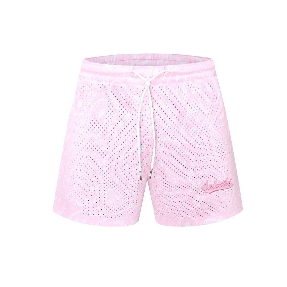 Pink Embroidered Mesh American Three-point Pants Ghost Printing Casual Basketball Shorts Versatile Beach Pants Factory Wholesale