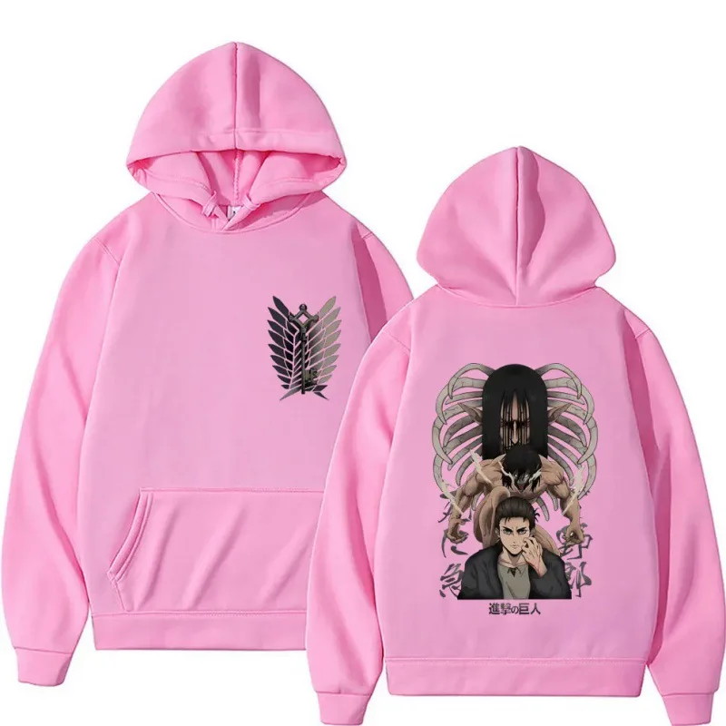 Atak na tytana męska bluza z kapturem Anime bluzy mężczyźni kobiety Streetwear swetry Harajuku Shingeki no Kyojin bluzy bluza ubrania