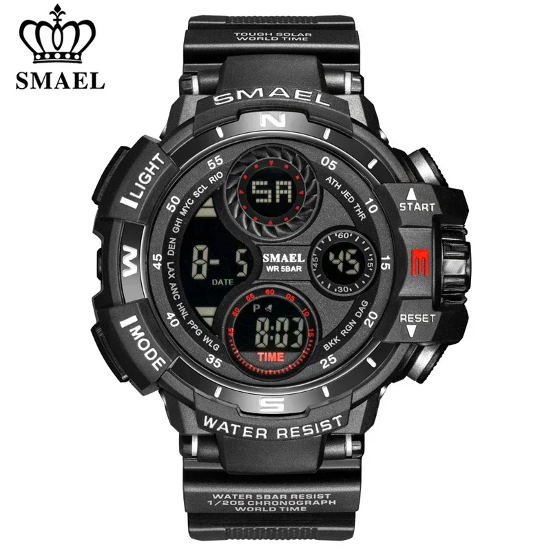 

SMAEL Brand Sports Watch Men LED Digital Waterproof Silicone Wristwatch Top Luxury Army Outdoor Mens Watches Relogio Masculino